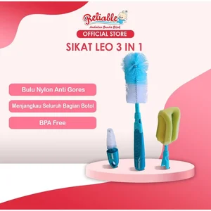 Permai - Reliable Sikat Botol Dot Lurus Busa 3in1 - Sikat Botol Bayi dan Sikat Dot 3in1 Multifungsi