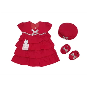 Baju Bayi Dress Anak PonPon VUO - Red
