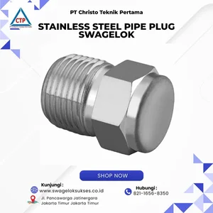 Stainless Steel Pipe Plug Swagelok Original – Plug Pipa Drat NPT SS316 untuk Penutup Jalur Fluida Industri
