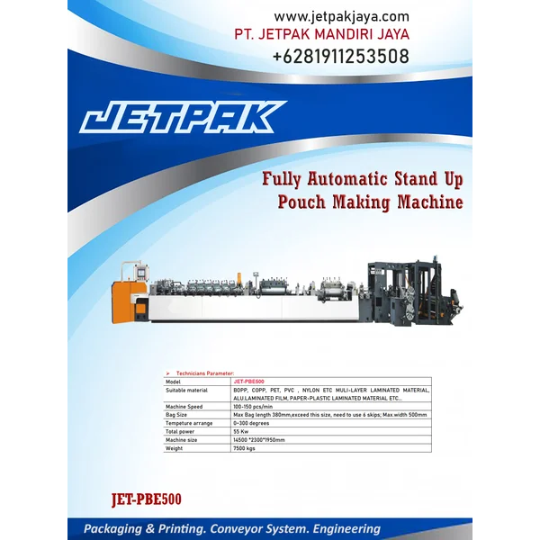 FULLY AUTOMATIC STAND UP POUCH JET-PBE500