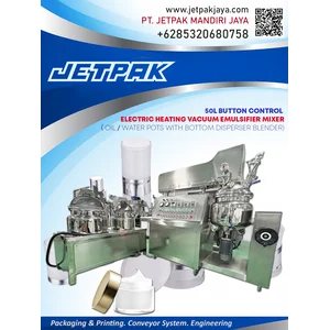 50L BUTTON CONTROL ELECTRICHEATING VACUUM EMULSIFIER MIXER (OIL OR WATER POTS WITH BOTTOM DISPERSER BLENDER)