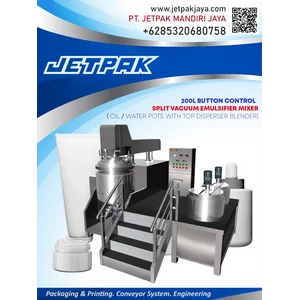 200L BUTTON CONTROL SPLIT VACUUM EMULSIFIER MIXER（OIL OR WATER POTS WITH BOTTOM DISPERSER BLENDER)