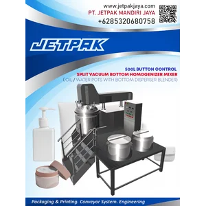 500L BUTTON CONTROL SPLIT VACUUM BOTTOM HOMOGENIZER MIXER（OIL OR WATER POTS WITH BOTTOM DISPERSER BLENDER)