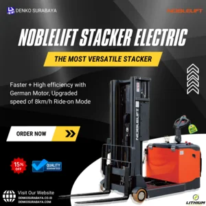 Noblelift Stacker Elektrik PS15RM Kapasitas 1.5 Ton Ketinggian 4.5 Meter