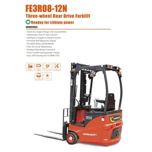 Noblelift Forklift Elektrik 3 Wheels Kapasitas 1 Ton Tinggi 3 Meter Baterai Lithium Garansi 5 Tahun Tipe FE3R10N