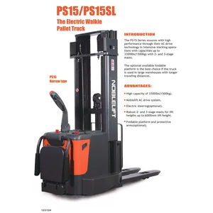 Noblelift Hand Stacker Electric 1.5Ton Tinggi 6Meter Tipe PS15.60 Garansi 1 Tahun