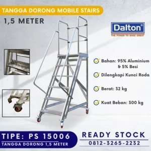 Tangga Dorong Rolling Ladders 1.5 Meter Dalton Alu Stairs 6 steps (PS 15006)