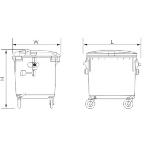 Tempat Sampah / Tong Sampah Besar / Bak Sampah DALTON kapasitas 1.100 Liter (LXD 1100)