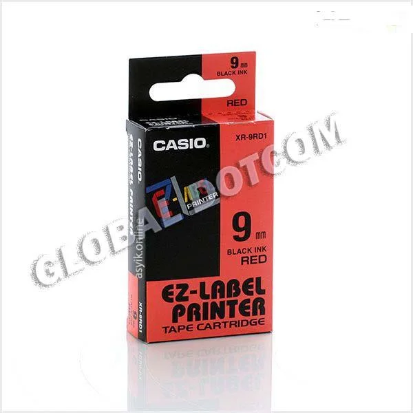 EZ LABEL TAPE CASIO 9MM BLACK INK RED