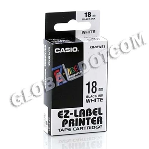 EZ LABEL TAPE CASIO 18MM BLACK INK WHITE 