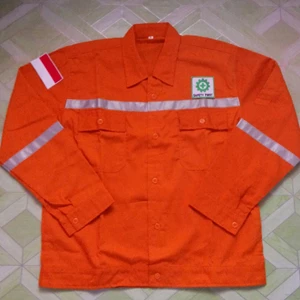 Baju Kerja Atasan Safety Warna Orange Stabilo Ukuran XXL  