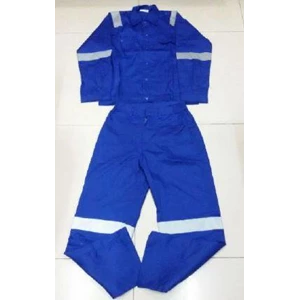 Baju Celana Kerja Safety Warna Biru BCA Ukuran M  