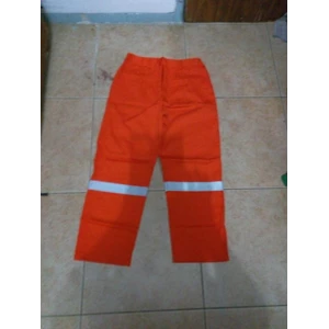 Baju Celana Kerja Safety Warna Orange Stabilo Ukuran M  