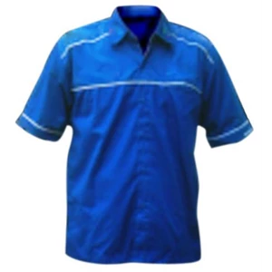baju kerja atasan pendek safety warna Biru menhur ukuran L  