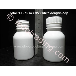 Botol Pet 50 Ml (Bp2) White Dengan Segel Cap