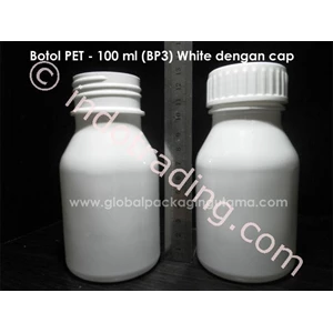 Botol Pet 100 Ml (Bp3) White Dengan Segel Cap