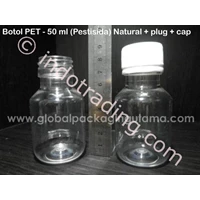 Botol Pet 50 Ml (Ps) Natural Dan Inner Plug Dan Cap