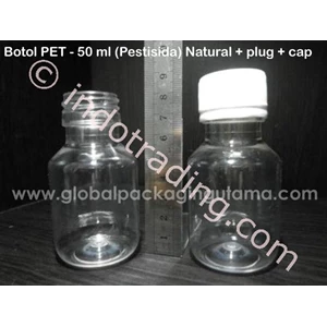 Pet Bottle 50 Ml (Ps) Clear With Inner Plug With Cap