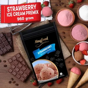 Bubuk Minuman Magfood Premix Ice Cream Strawberry 960 Gram
