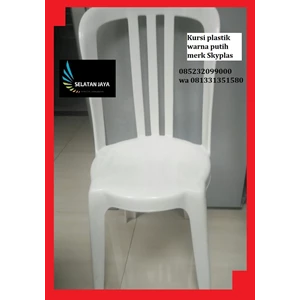 Skyplast brand white plastic chair