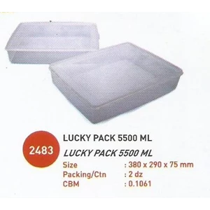 plastik pembungkus Tepak atau Box plastik transparant Lucky pack 5500 ml merk Lucky Star