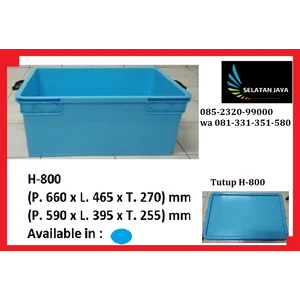 Box plastik besar H-800 Tutup biru muda