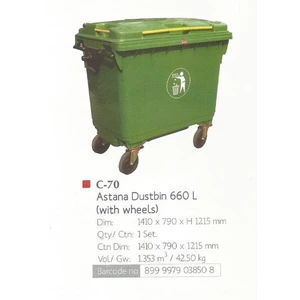 produk plastik rumah tangga tong sampah plastik Astana Dustbin 660 liter C70 lionStar 