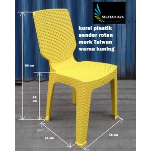 Kursi Plastik - model Rotan taiwan #kursiPlastik Warna Kuning