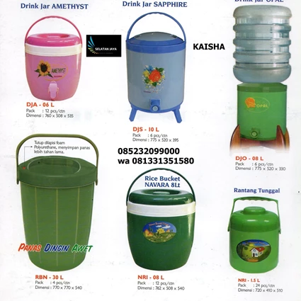 Jual Drink jar rice bucket merk kaisha Produk Plastik Rumah Tangga - UD.  Selatan Jaya - Surabaya , Jawa Timur