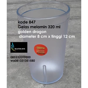 Gelas plastik melamin 320 ml kode 847 merk Golden Dragon
