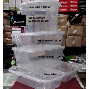 kotak makan plastik transparant thinwall 1000 ml