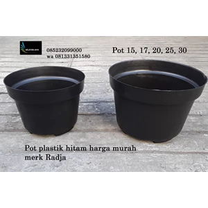 Pot bunga dan tanaman plastik hitam harga murah merk Radja