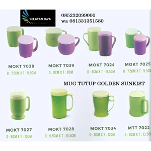 GOLDEN SUNKIST plastic lid mug