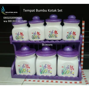 Tempat Bumbu Kotak Set Plastik Ikimura