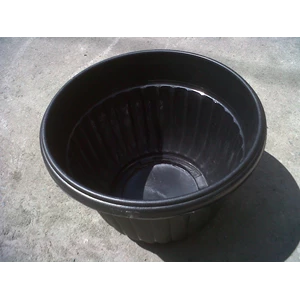 Plastic flower pot 30 cm color black