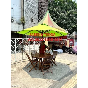  Payung jati kursi 4 pcs + meja 1 pcs 