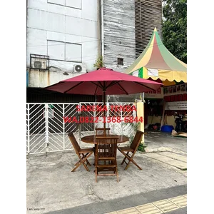  Payung Taman jati 3 meter meja + kursi