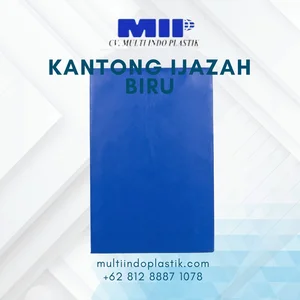 Kantong Ijazah Warna Biru (Depan Bening Belakang Nafa) 22 cm x 36 cm