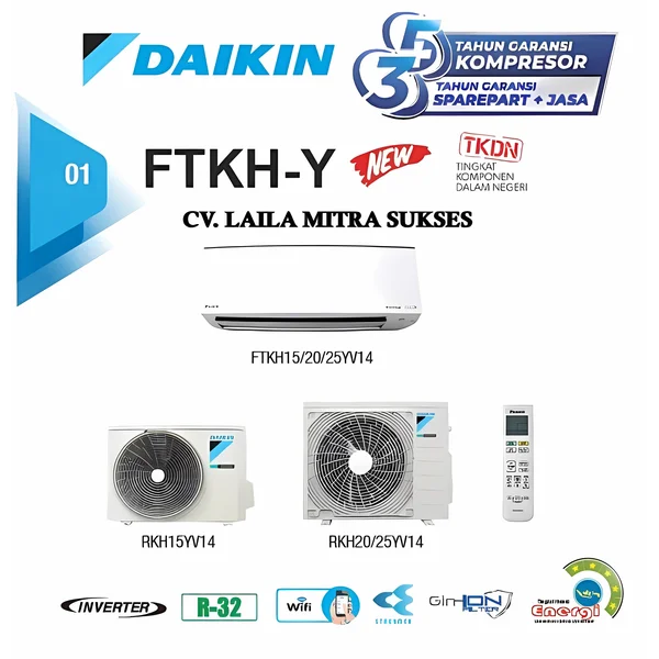 AC DAIKIN NUSANTARA ALPHA INVERTER MODEL FTKH-YV