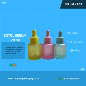 Botol serum 20 ml kaca/Botol pipet 20 ml bahu datar/Botol kaca/Kemasan make up/Botol kosong 20 ml/botol kosong/Botol essencial oil