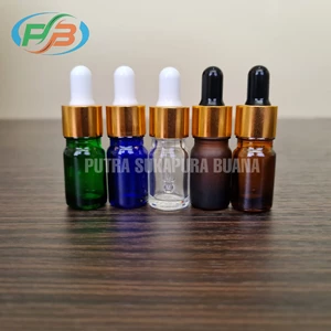 5ML THICK GOLD AND SILVER GLASS PIPET BOTTLE
