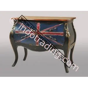 Chest 2 Drawers 90Cm Or England Flag Finish