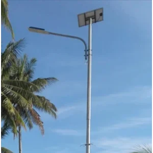 Tiang Lampu Tenaga Surya  octagonal single paraball 11m HDG 