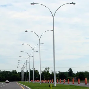 Tiang Lampu PJU Oktagonal Double Ornament