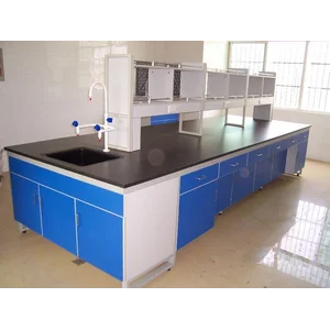 Meja Laboratorium Kimia with Sink and Rack