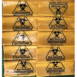 Kantong Plastik Kuning Medis Logo Biohazard