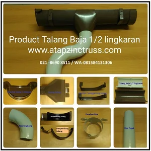 Talang Air Metal Bahan Baja Lapis Zincalume  1/2 lingkaran 