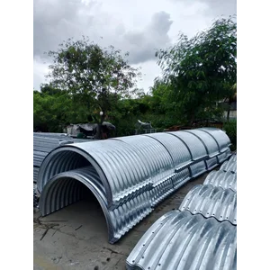 Pipa Gorong Gorong Baja Armco Galvanis Type Nestable Flange E100 Diameter 450mm hingga 2000mm