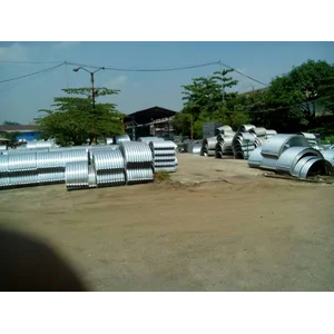 Pipa Gorong Gorong Baja Armco Galvanis Type Nestable Flange E100 Diameter 450mm hingga 2000mm
