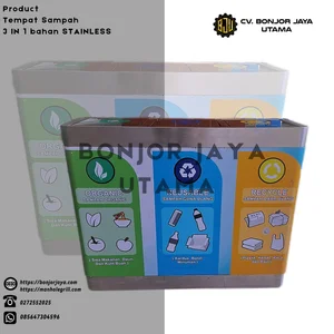 Tempat Sampah 3 IN 1 Bahan STAINLESS